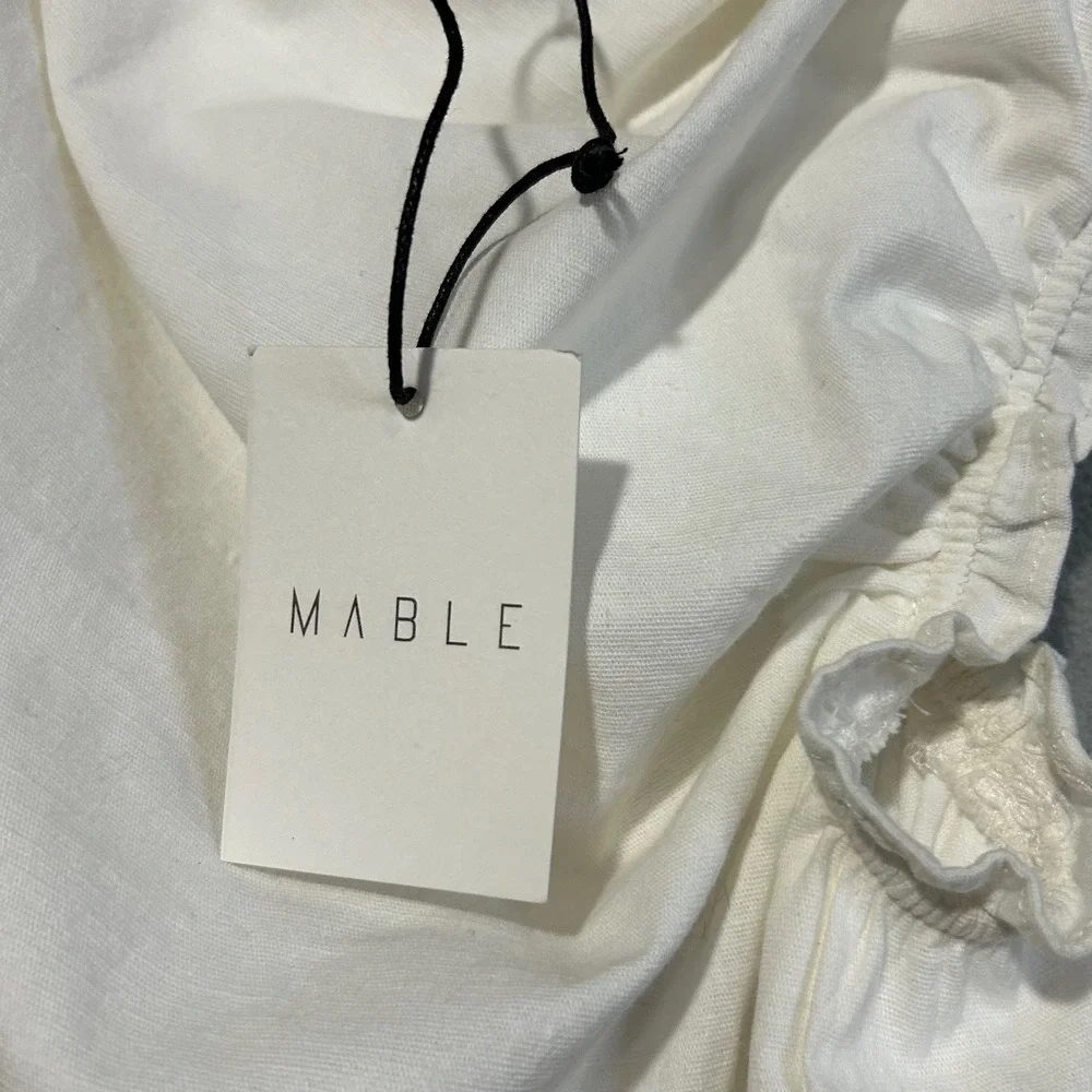 Mable‎ White Strapless Cutout Midi Dress Womens Size Large Party Cocktail